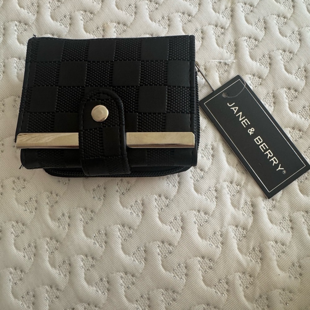 Black Checkered Women's Wallet